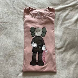 KAWS x Uniqlo x Sesame Street Pink Graphic Tee